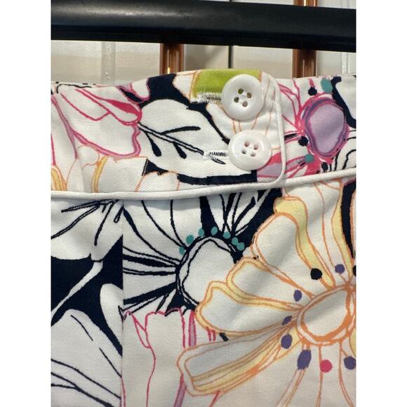 Land’s end floral white skirt box pleat excellent condition size 10 - Picture 5 of 6